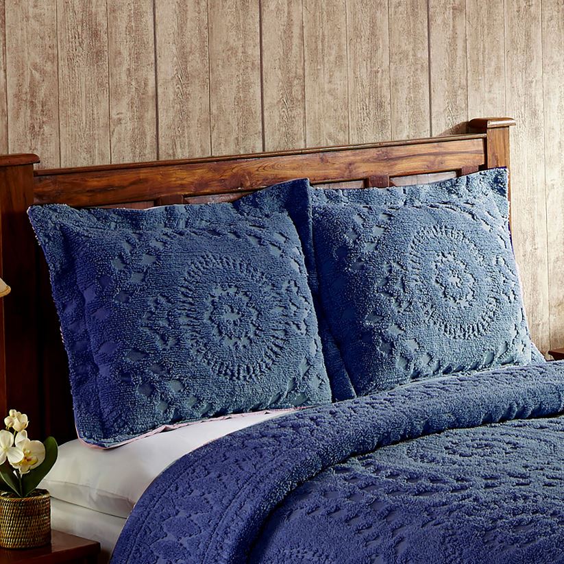 Plow & Hearth articles ménagers Taie décorative en chenille de coton touffetée Corinne - ivoire - très grand lit 0BNZ2654