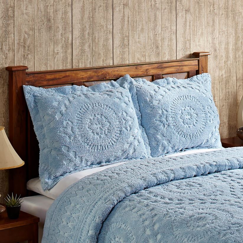 Plow & Hearth articles ménagers Taie décorative en chenille de coton touffetée Corinne - ivoire - très grand lit 0BNZ2654