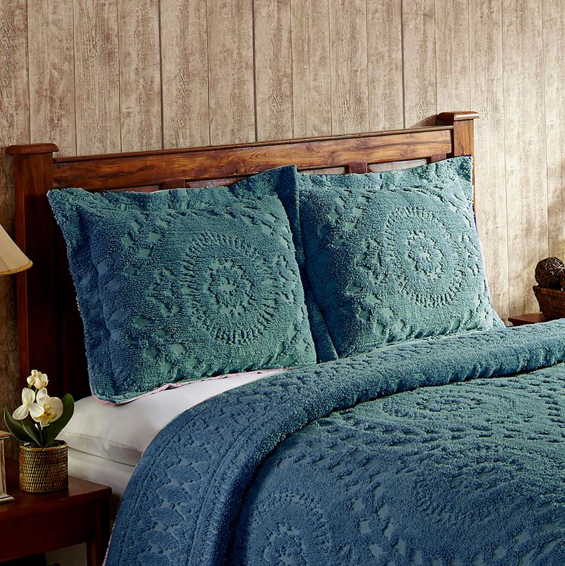 Plow & Hearth articles ménagers Taie décorative en chenille de coton touffetée Corinne - ivoire - très grand lit 0BNZ2654