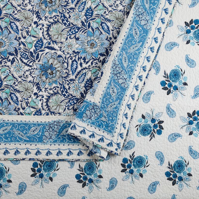 Plow & Hearth articles ménagers ensemble 3 pièces courtepointe en coton Isabella - complet/grand lit 0BNZ2655