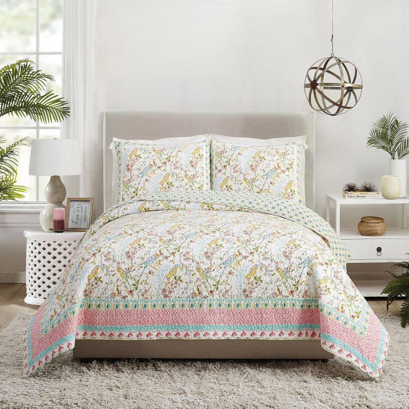 Plow & Hearth articles ménagers ensemble 3 pièces courtepointe en coton ava - complet/grand lit 0BNZ2666
