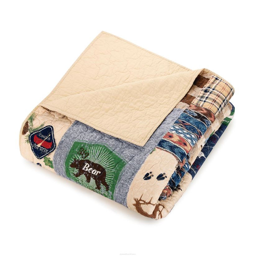 Plow & Hearth articles ménagers ensemble de courtepointe en coton sauvage 3 pièces - complet/grand lit 0BNZ2658