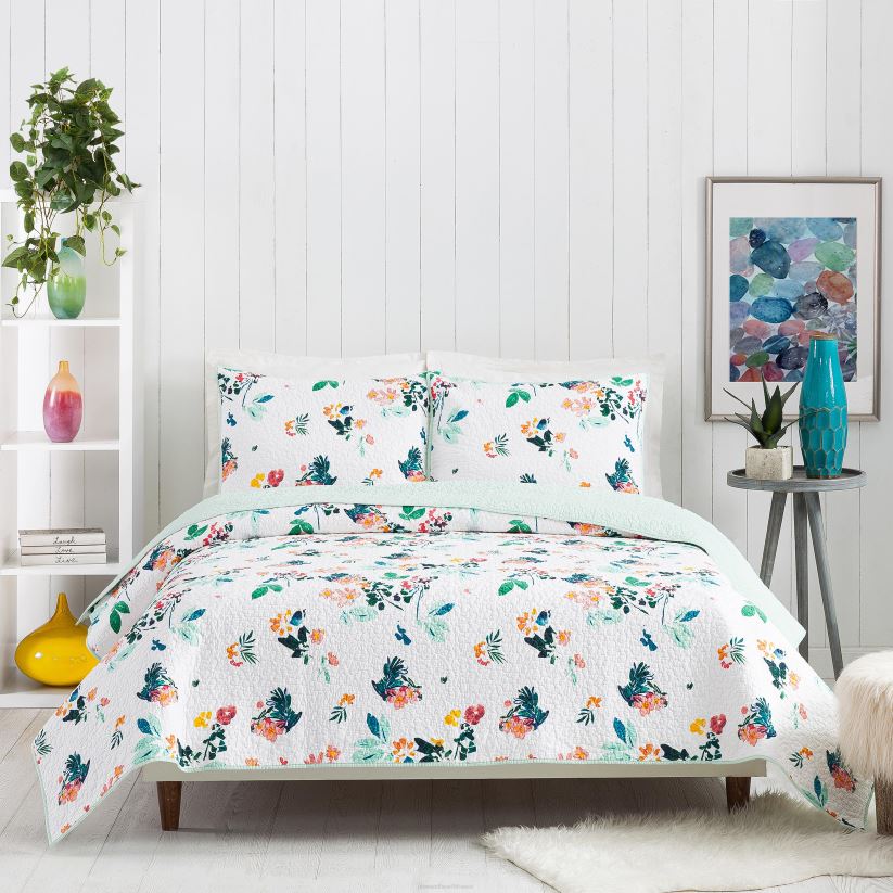 Plow & Hearth articles ménagers ensemble de courtepointe en coton violet - très grand lit 0BNZ2675