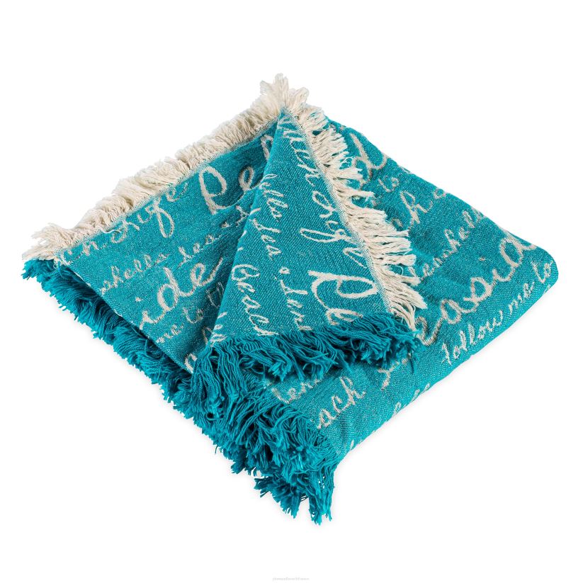 Plow & Hearth articles ménagers Jeté de tapisserie damassé sur la vie à la plage 0BNZ2697