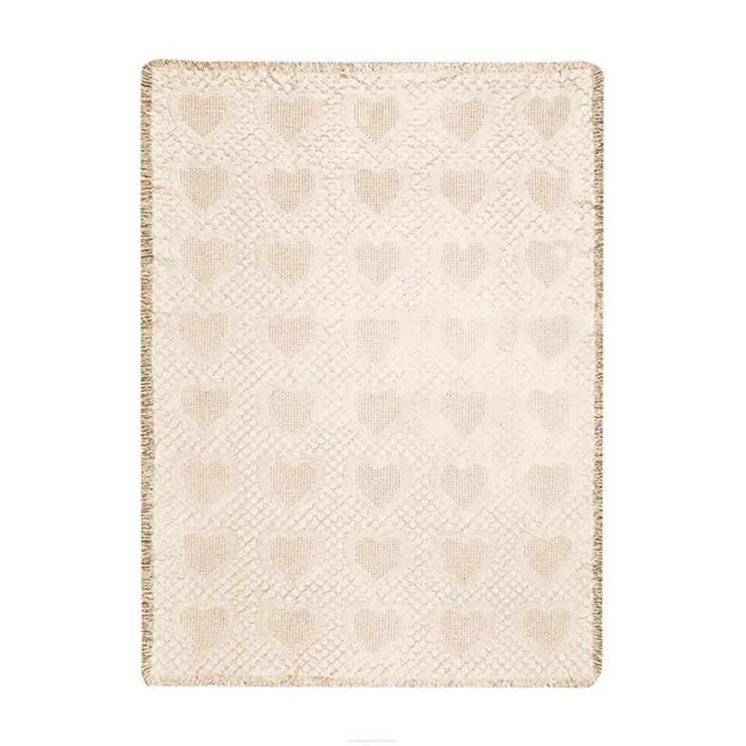 Plow & Hearth articles ménagers jeté coeur en coton tressé - blanc 0BNZ2691