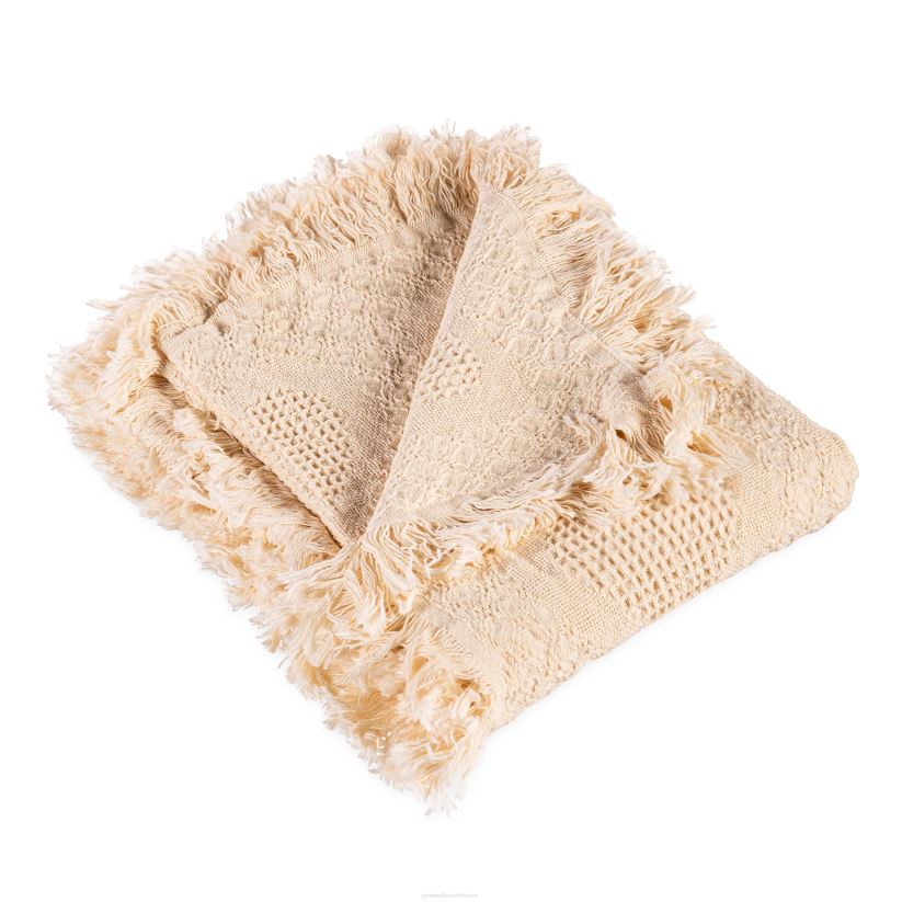 Plow & Hearth articles ménagers jeté coeur en coton tressé - blanc 0BNZ2691