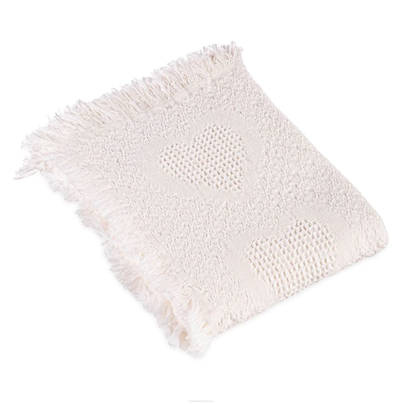 Plow & Hearth articles ménagers jeté coeur en coton tressé - blanc 0BNZ2691