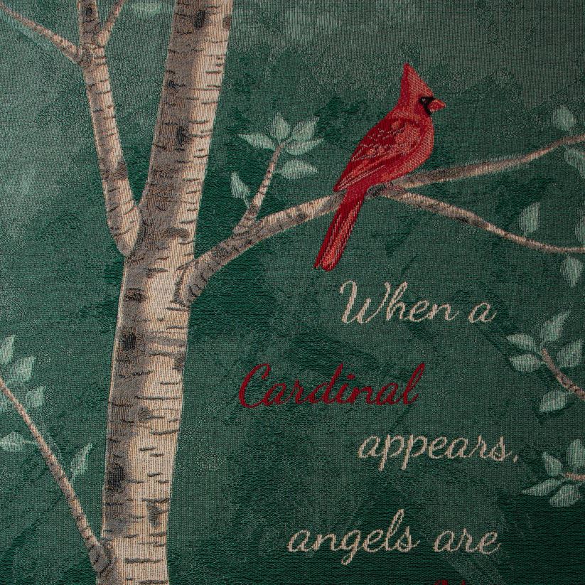Plow & Hearth articles ménagers jeté en tapisserie en coton à message cardinal fabriqué aux États-Unis 0BNZ783