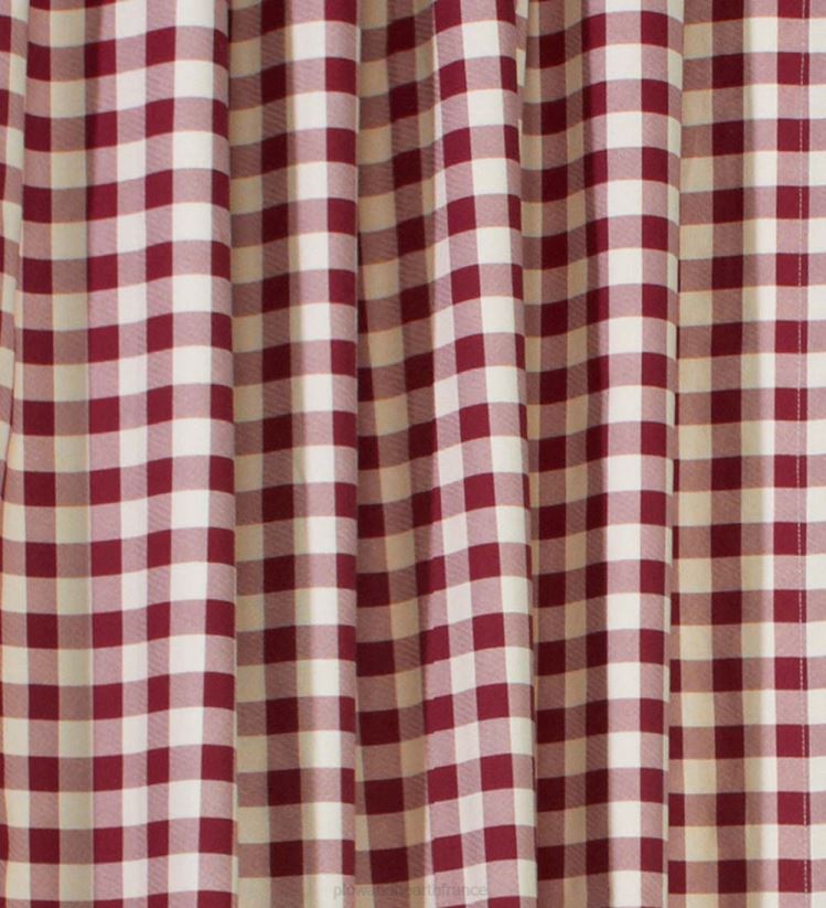 Plow & Hearth articles ménagers Cantonnière à œillets à carreaux thermalologiques, 40"l x 15"l - canneberge 0BNZ3138