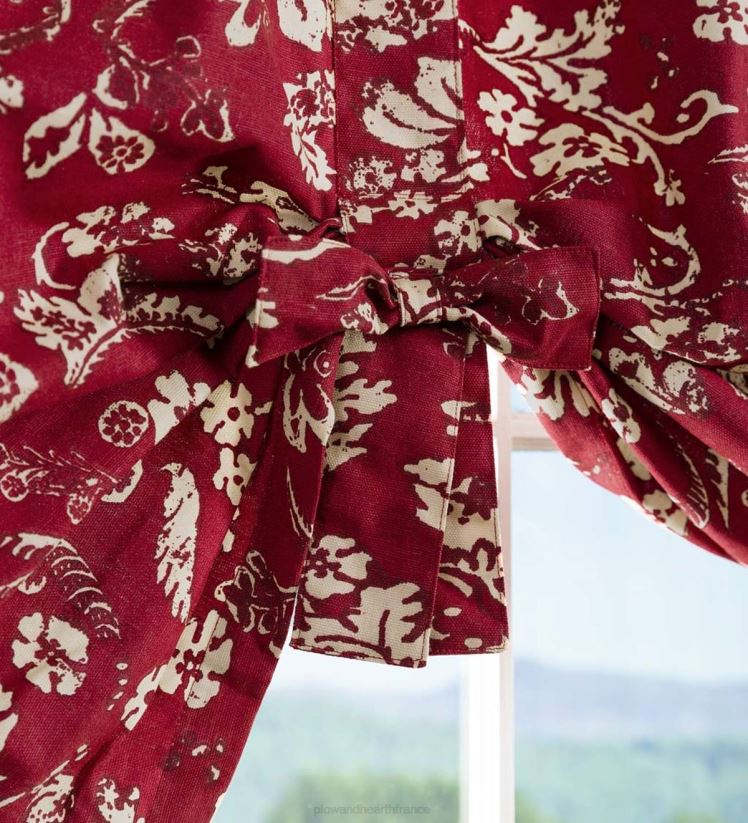Plow & Hearth articles ménagers cantonnière florale de fenêtre de noeud papillon de damassé - récolte 0BNZ2618