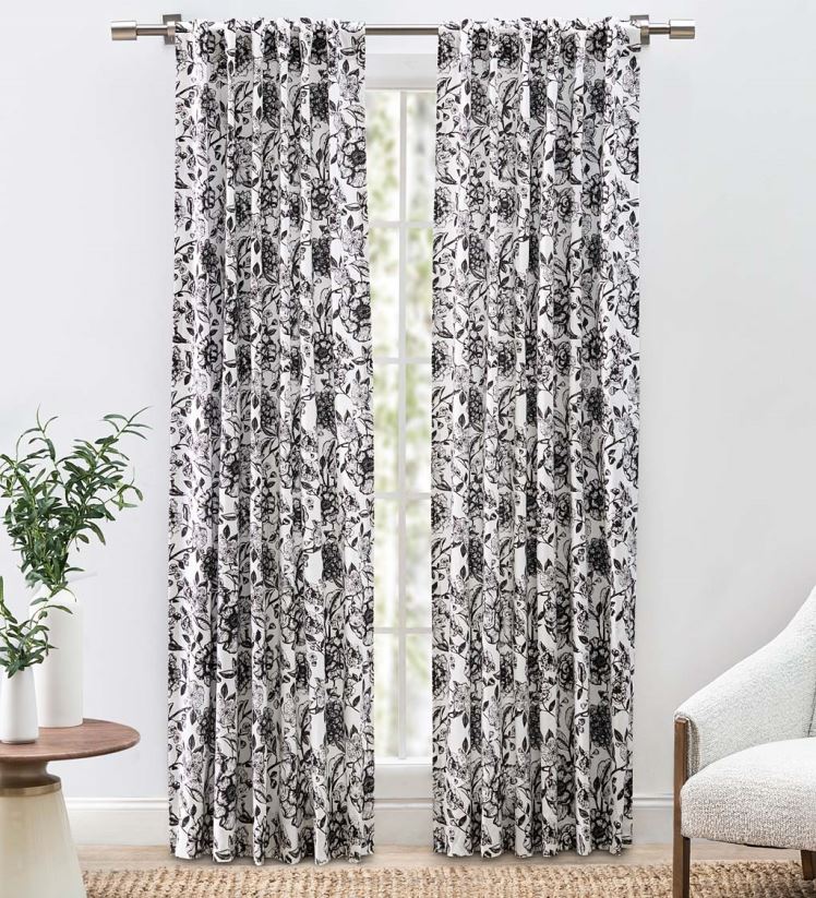 Plow & Hearth articles ménagers Passe-tringle Windsor/panneau arrière doublé en coton 0BNZ2588