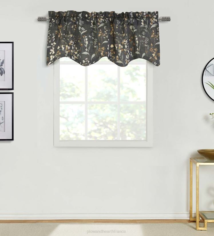 Plow & Hearth articles ménagers Rideaux Rockport d'aspect lin à fleurs à associer avec des embrasses 0BNZ2557