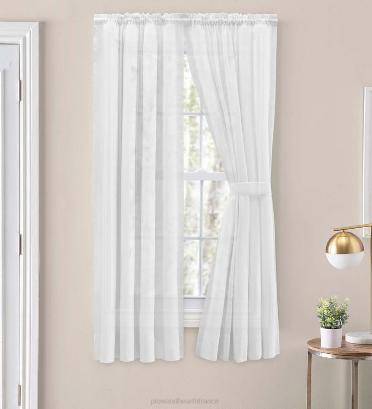 Plow & Hearth articles ménagers embrassez les rideaux à passe-tringle à plis ombrés 0BNZ2587