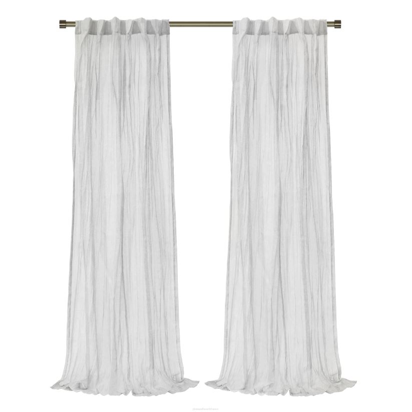 Plow & Hearth articles ménagers layla patte arrière/passe-tringle panneau transparent plissé écrasé - abricot - 52