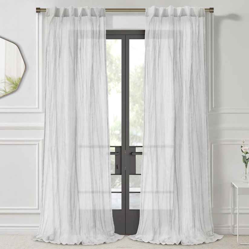 Plow & Hearth articles ménagers layla patte arrière/passe-tringle panneau transparent plissé écrasé - abricot - 52