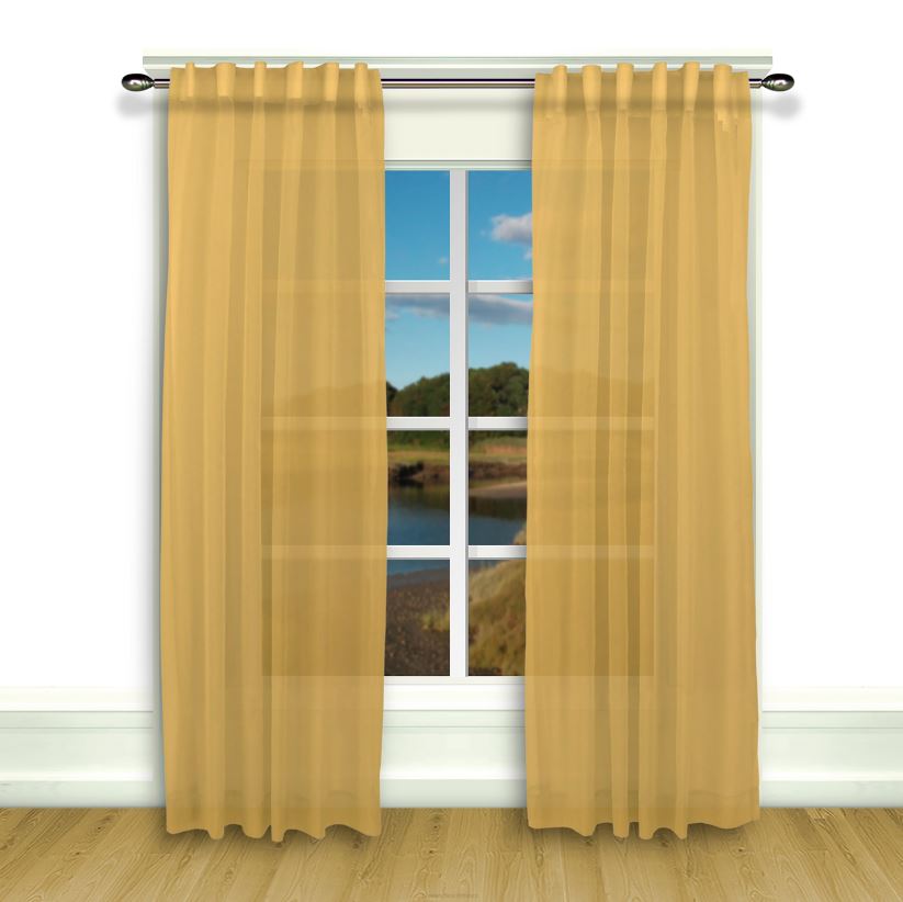 Plow & Hearth articles ménagers paires de panneaux de rideaux plissés layla - caramel écossais - 63" x 104" 0BNZ2603
