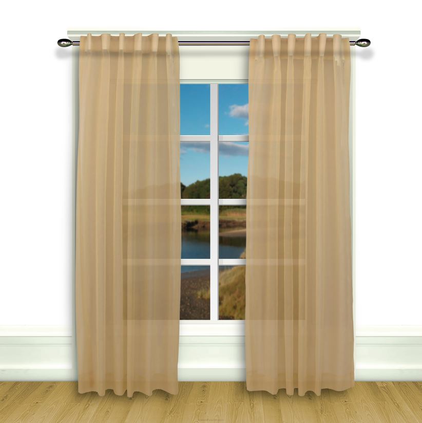 Plow & Hearth articles ménagers paires de panneaux de rideaux plissés layla - caramel écossais - 63
