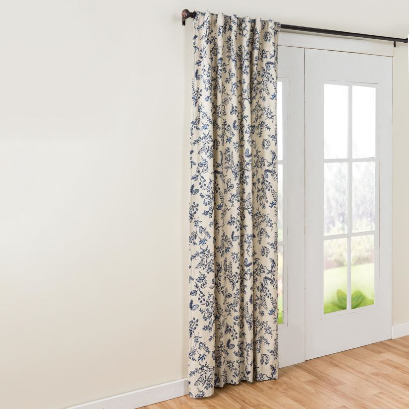 Plow & Hearth articles ménagers panneau de rideau en coton à double doublure isolé en toile botanique avec passe-tringle 0BNZ2558