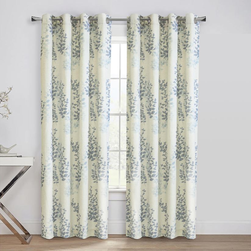 Plow & Hearth articles ménagers panneau de rideau à œillets nora - bleu - 50" x 108" 0BNZ2566