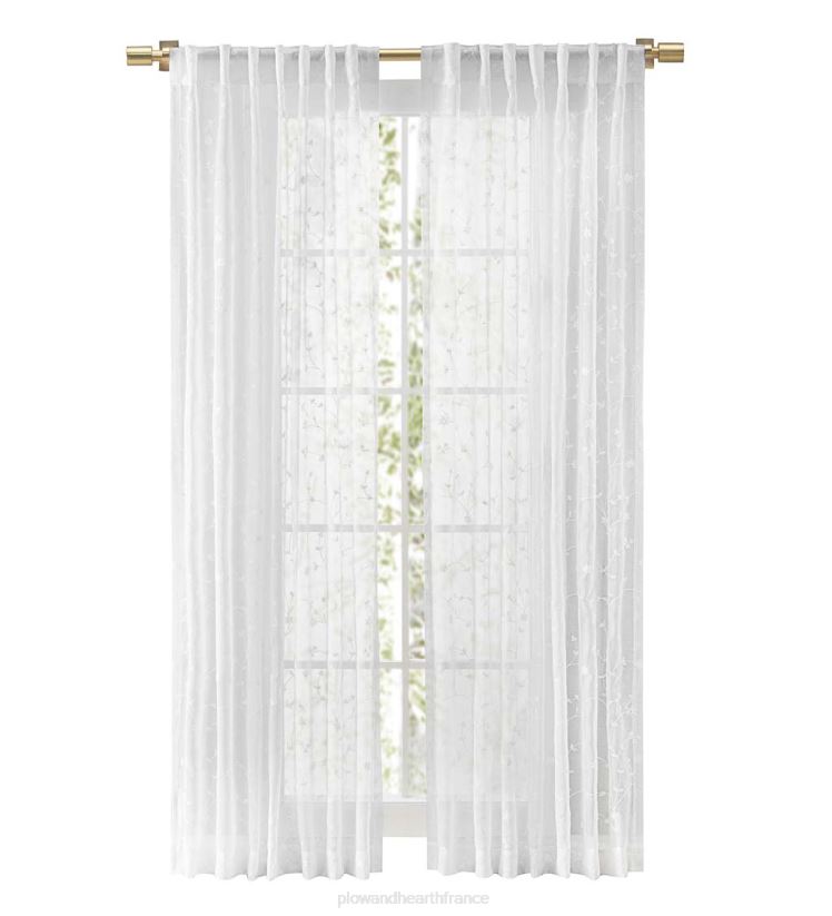Plow & Hearth articles ménagers rideaux de fleurs transparents 0BNZ2604