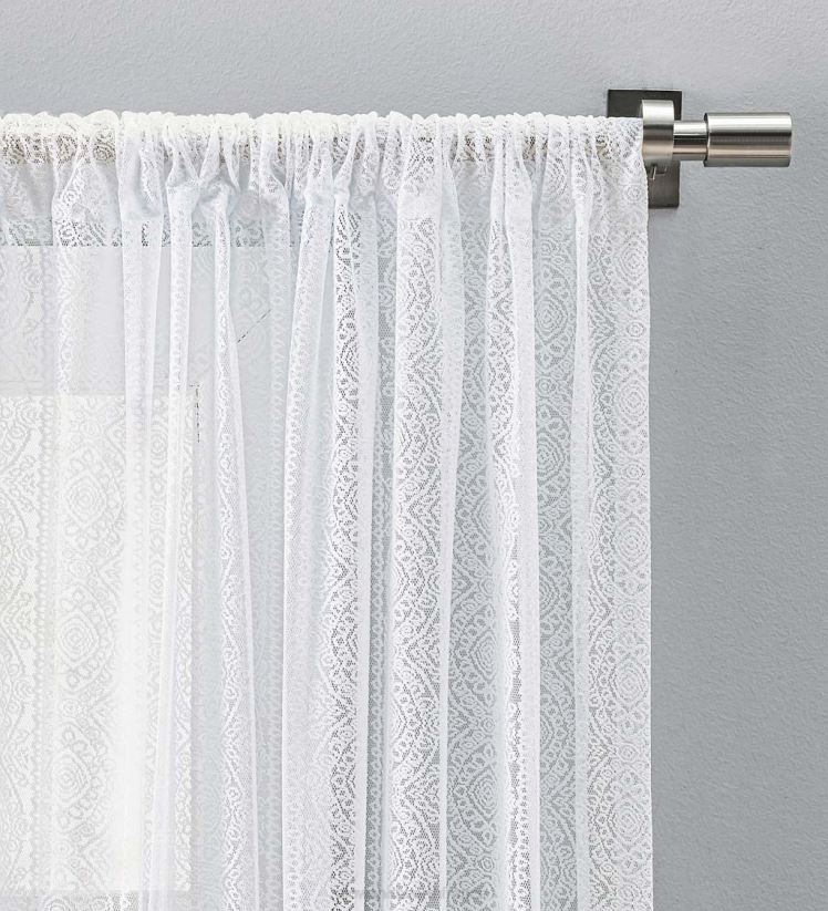 Plow & Hearth articles ménagers rideaux en dentelle à rayures médaillons 0BNZ2615