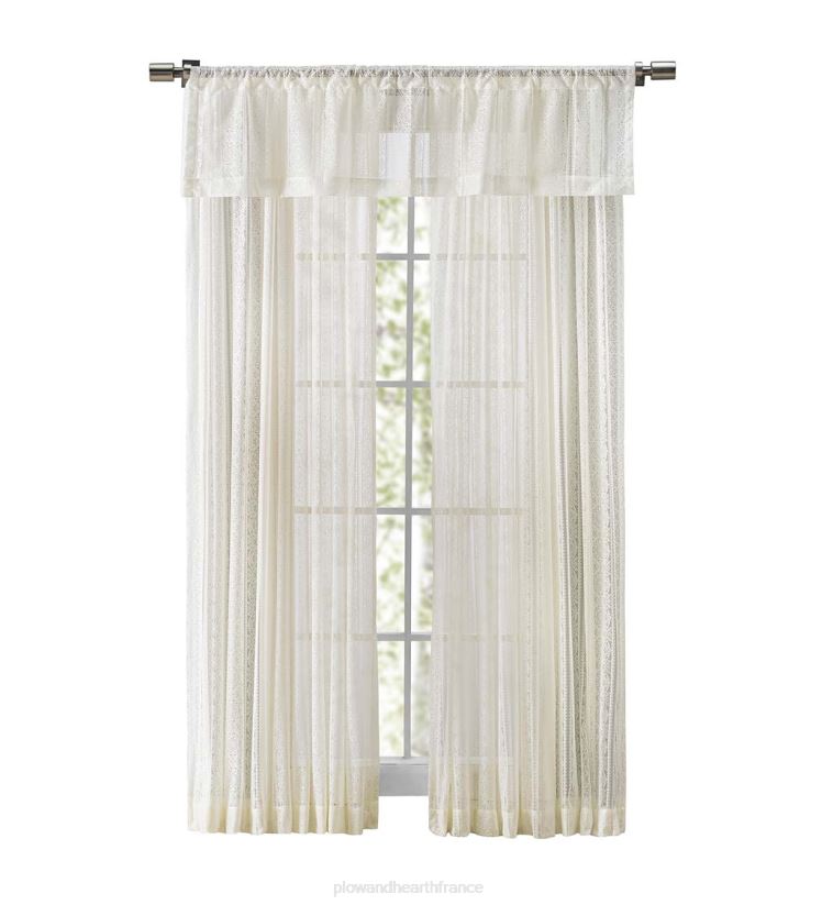 Plow & Hearth articles ménagers rideaux en dentelle à rayures médaillons 0BNZ2615