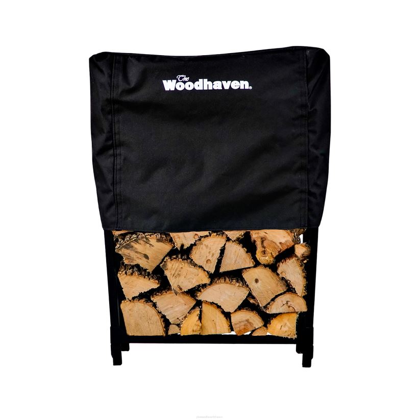 Plow & Hearth accessoires grand support à bois portable avec couvercle - noir 0BNZ2846