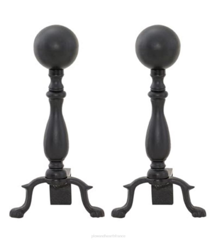 Plow & Hearth accessoires Chenets à billes noirs, la paire - noir 0BNZ2858