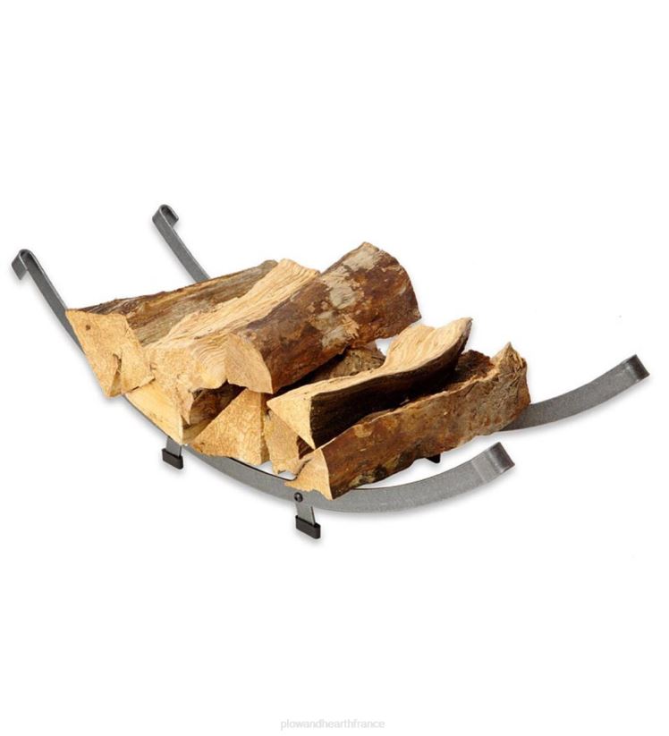 Plow & Hearth accessoires Support à bûches pour panier en arc en acier martelé de fabrication américaine 0BNZ2964