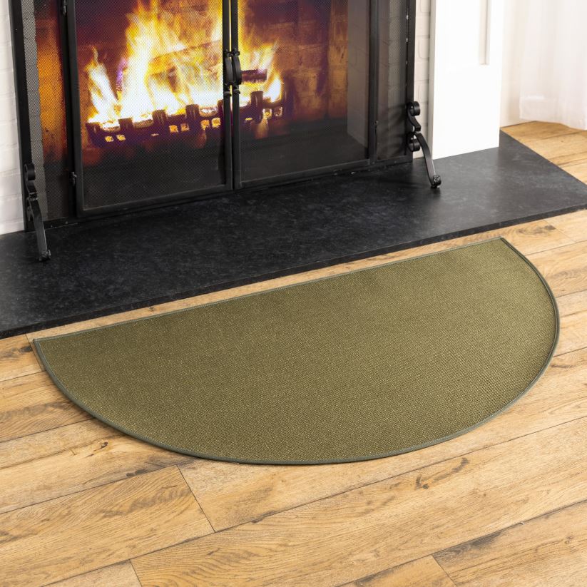 Plow & Hearth accessoires tapis demi-rond en fibre de verre ignifuge 0BNZ2801