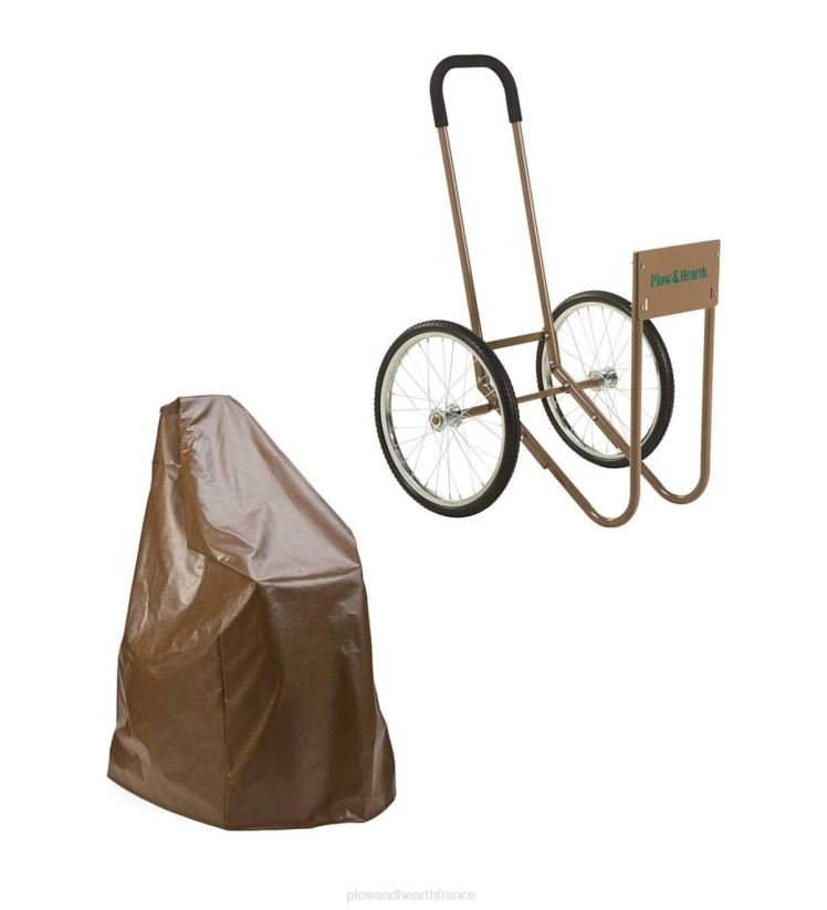 Plow & Hearth accessoires chariot à bois roulant et couvercle 0BNZ3253