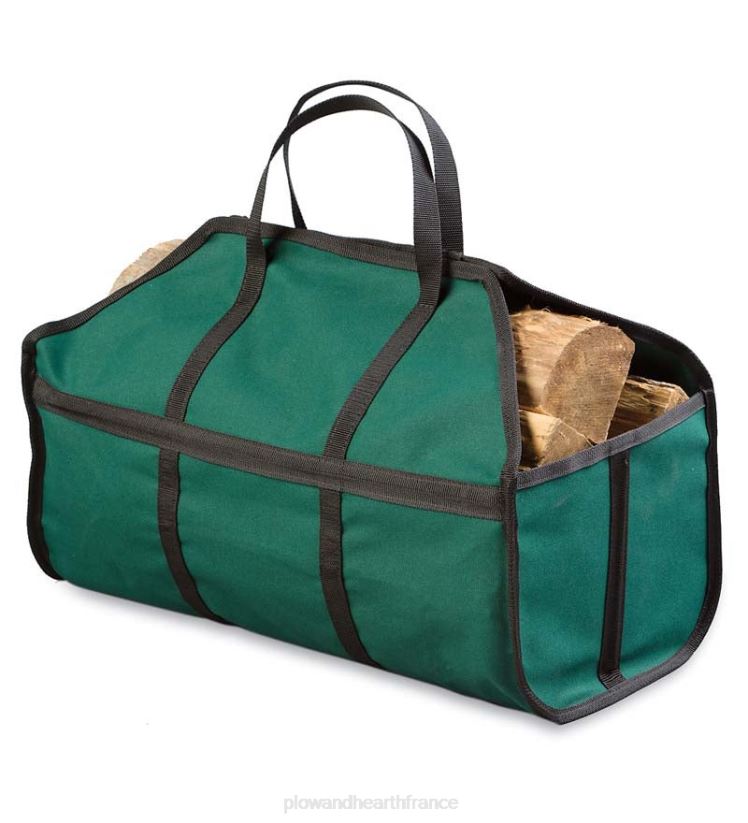 Plow & Hearth accessoires porte-bûches en toile, vert 0BNZ2986