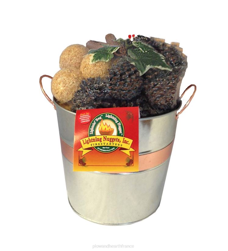 Plow & Hearth cheminée Coffret cadeau allume-feu dans un seau galvanisé 0BNZ2709
