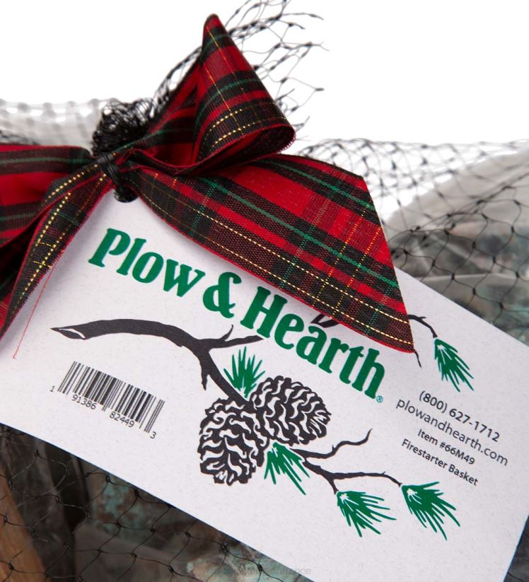 Plow & Hearth cheminée Panier-cadeau de vacances allume-feu avec bois gras, cônes de couleur et cônes de cire 0BNZ2706