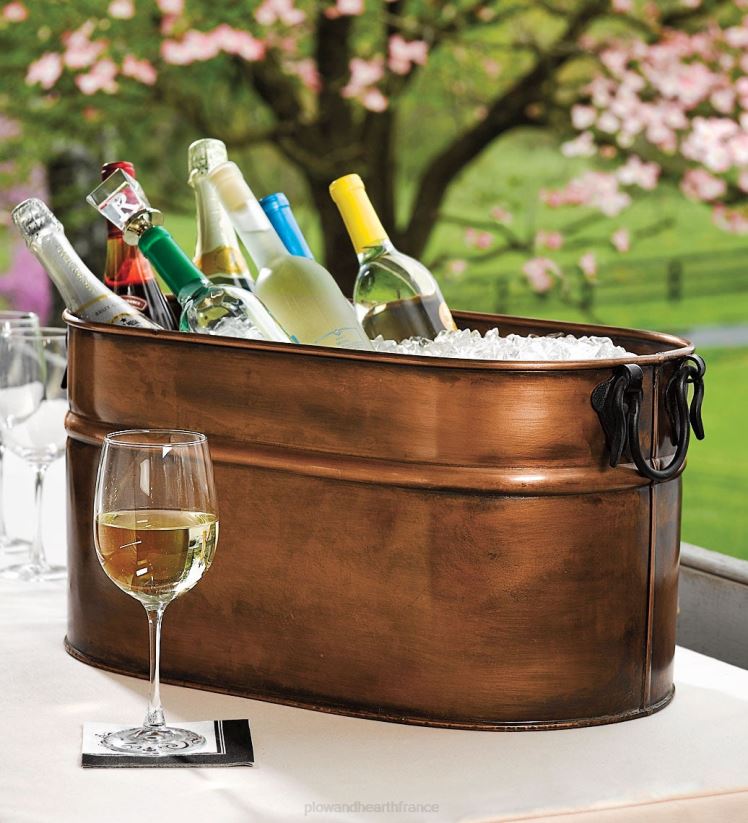 Plow & Hearth cheminée seau à bois de chauffage fini en cuivre 0BNZ2707