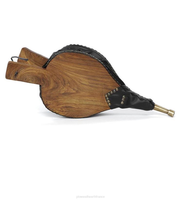 Plow & Hearth cheminée soufflet style cabane en rondins de bois et cuir 0BNZ2719