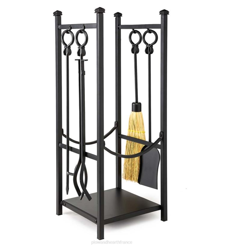 Plow & Hearth cheminée support à bois avec outils de cheminée - noir 0BNZ2721