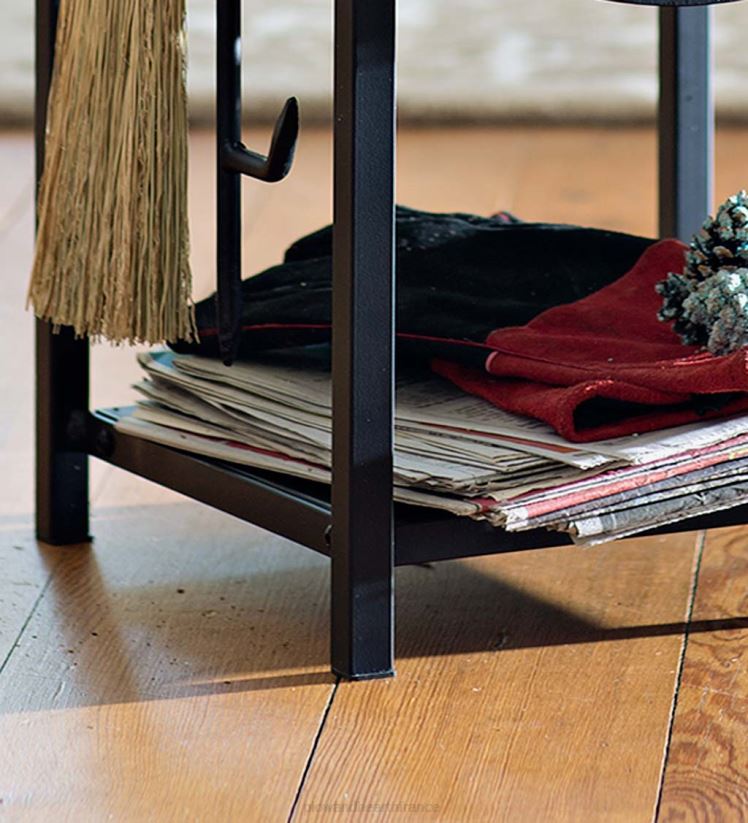 Plow & Hearth cheminée support à bois avec outils de cheminée - noir 0BNZ2721