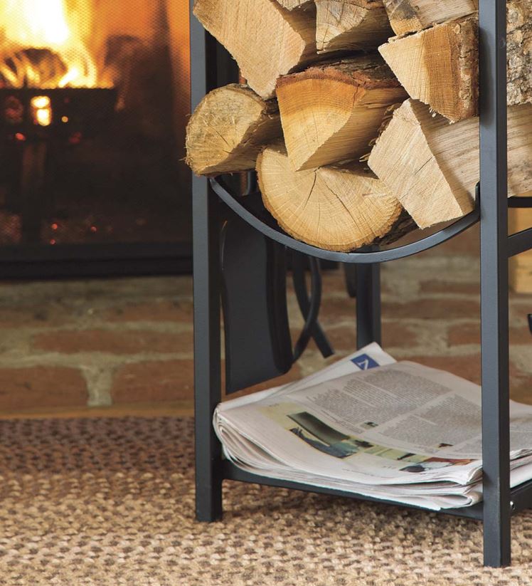 Plow & Hearth cheminée support à bois avec outils de cheminée - noir 0BNZ2721
