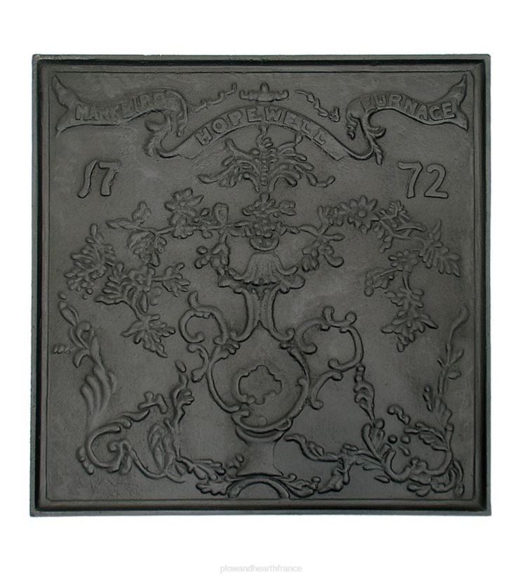 Plow & Hearth cheminée Plaque de cheminée en fonte coloniale Hopewell au fini noir mat 0BNZ2812
