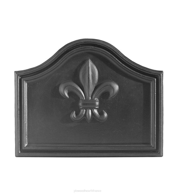 Plow & Hearth cheminée plaque de cheminée en fonte fleur de lys au fini noir mat 0BNZ2818