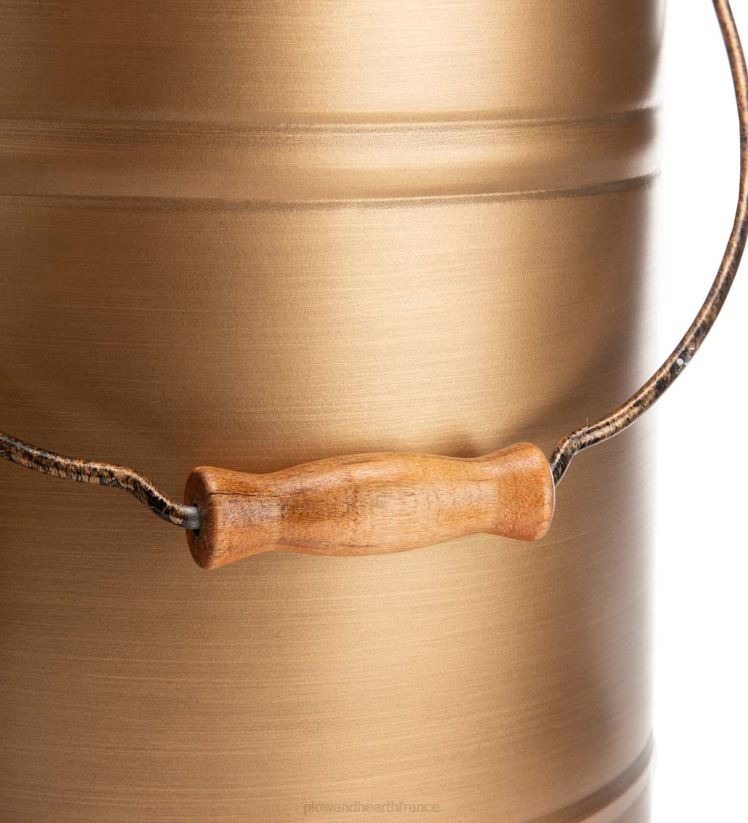 Plow & Hearth cheminée Seau à cendres galvanisé de luxe avec poignée, couvercle et fond double couche - noir anthracite 0BNZ2824