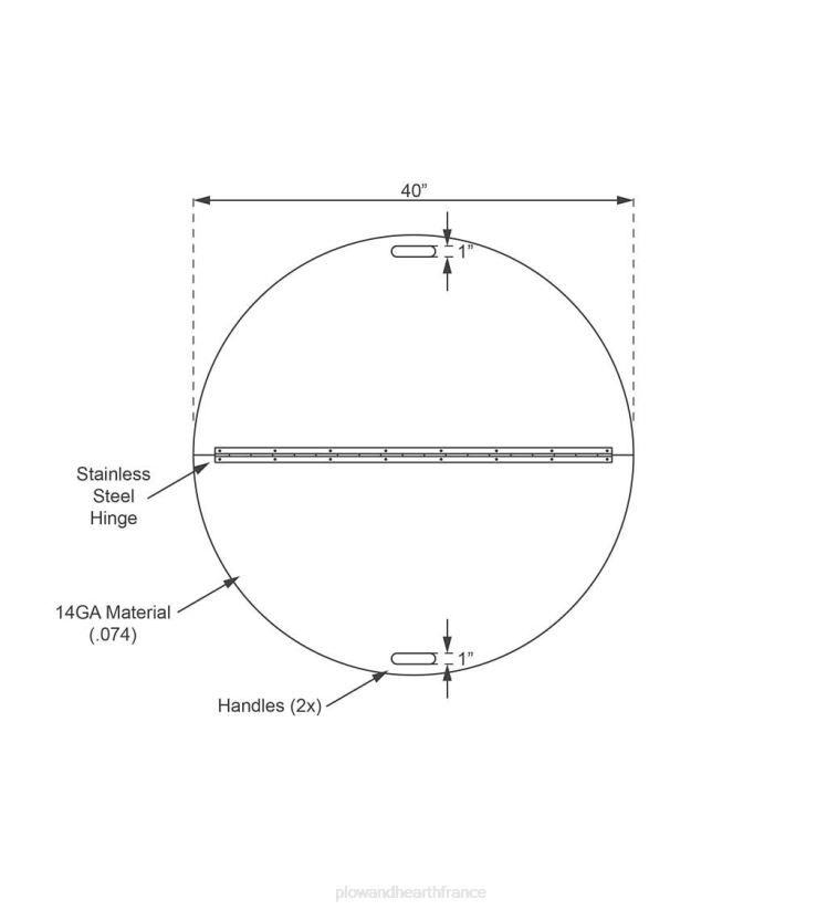 Plow & Hearth cheminée couvercle de foyer rond robuste en acier inoxydable 0BNZ2832