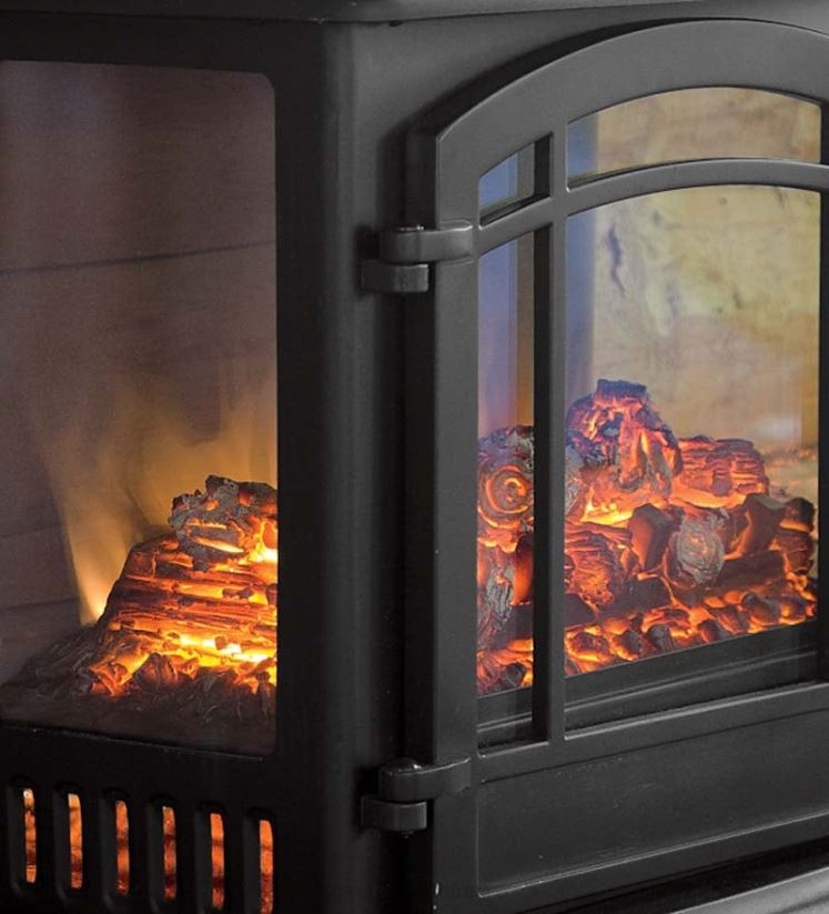 Plow & Hearth cheminée Poêle infrarouge panoramique à quartz - noir 0BNZ2932