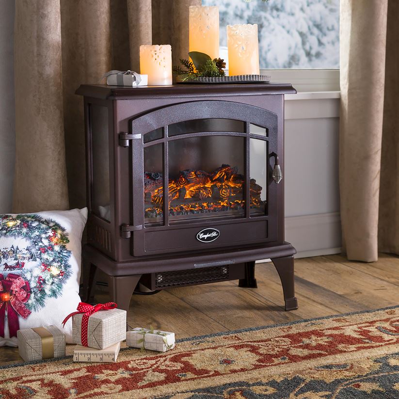 Plow & Hearth cheminée Poêle infrarouge panoramique à quartz - noir 0BNZ2932