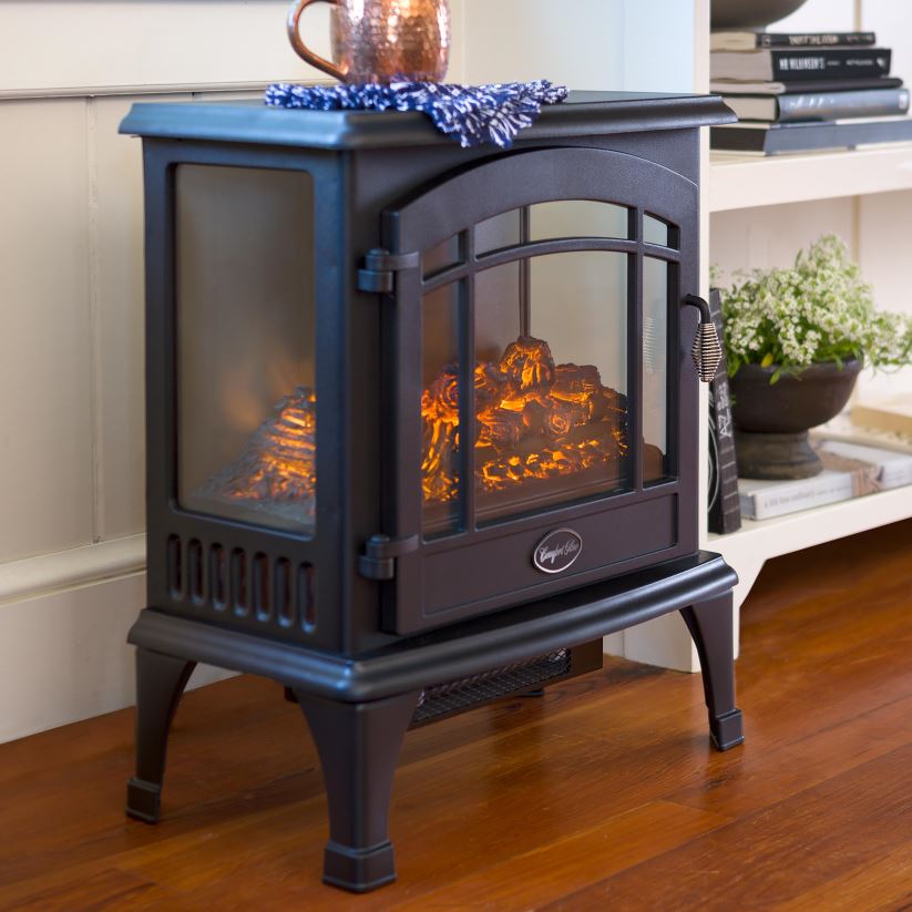 Plow & Hearth cheminée Poêle infrarouge panoramique à quartz - noir 0BNZ2932