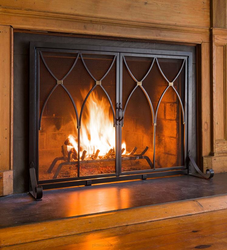 Plow & Hearth cheminée écran de cheminée Winchester avec portes 0BNZ2885