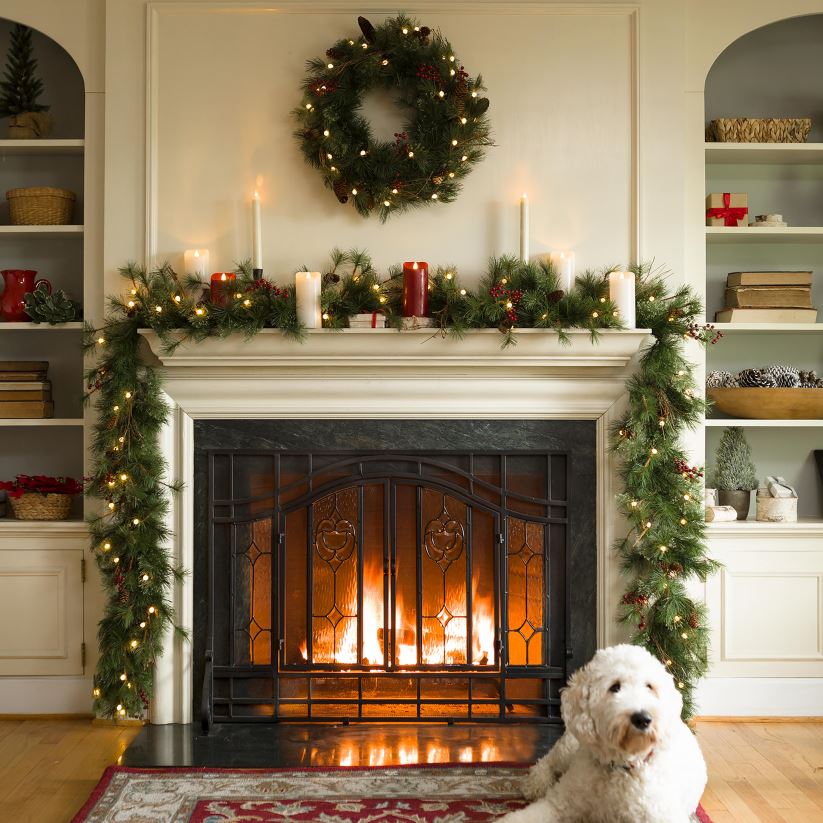 Plow & Hearth cheminée écran de cheminée à deux portes avec panneaux floraux en verre 0BNZ2876