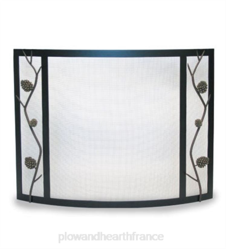 Plow & Hearth cheminée écran de cheminée en pomme de pin courbée - noir 0BNZ2908