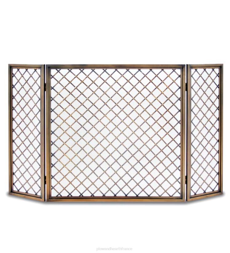 Plow & Hearth cheminée écran de cheminée pliant à trois panneaux Hartwick - nickel 0BNZ2921